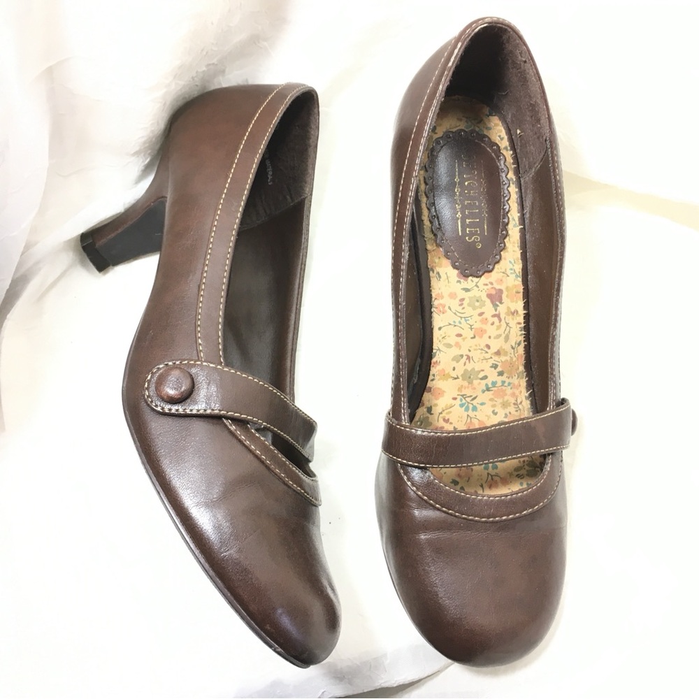 Seychelles Brown Mary Jane Mid Heel Pump -8- - Picture 3 of 15